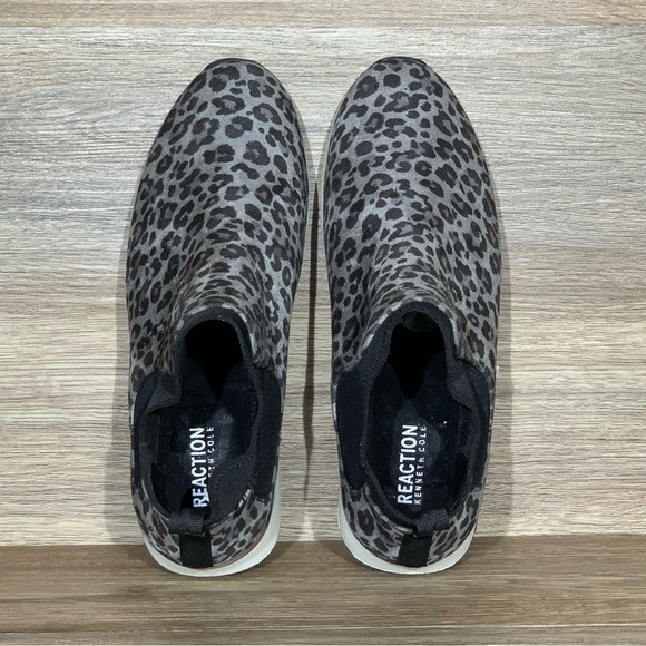 Kenneth Cole Reaction Cameron Chelsea Black and Gray Leopard Slip-on Sneaker 9 - Picture 4 of 10